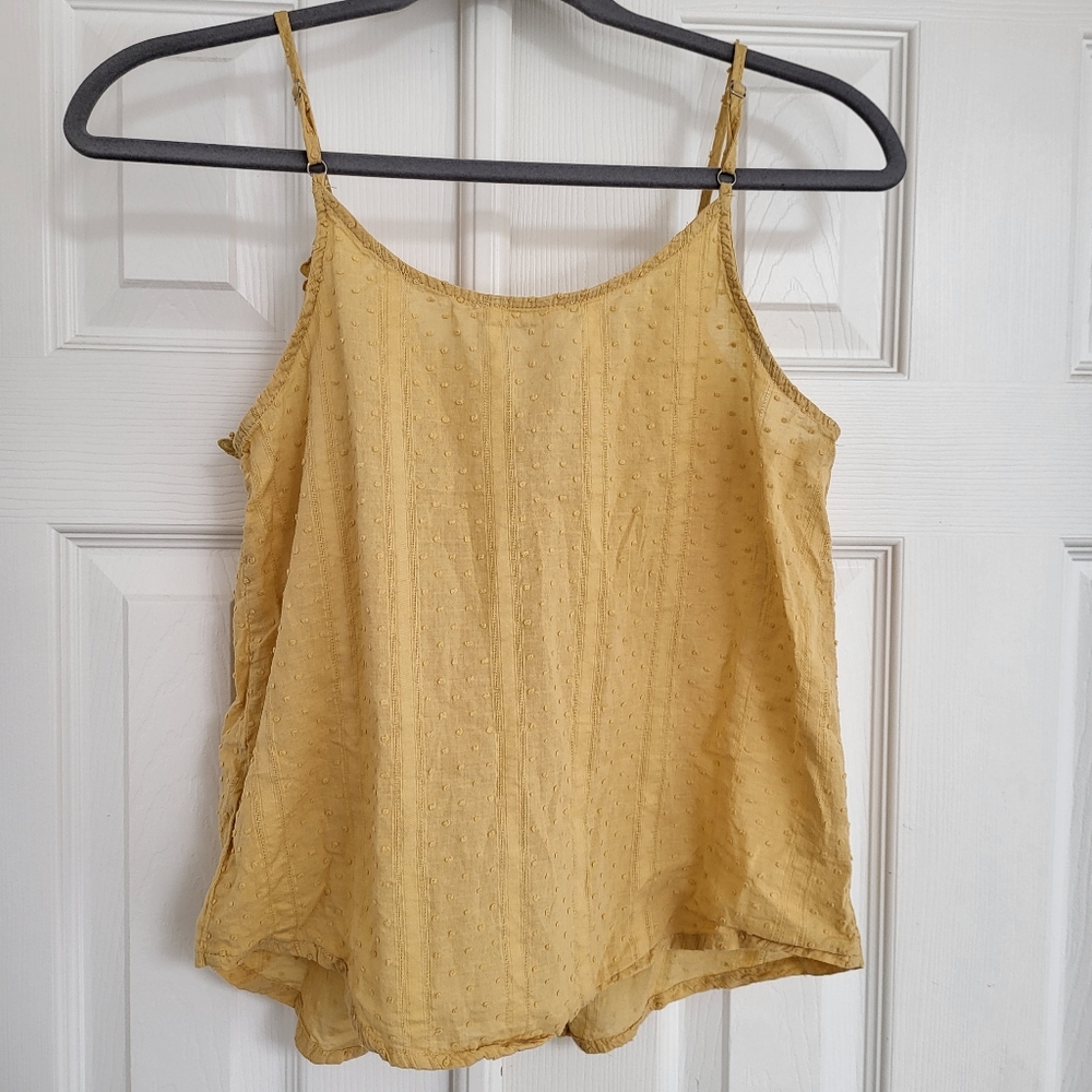 Mine 100% Cotton Button-up Yellow Tank Top Size Small - Picture 5 of 7